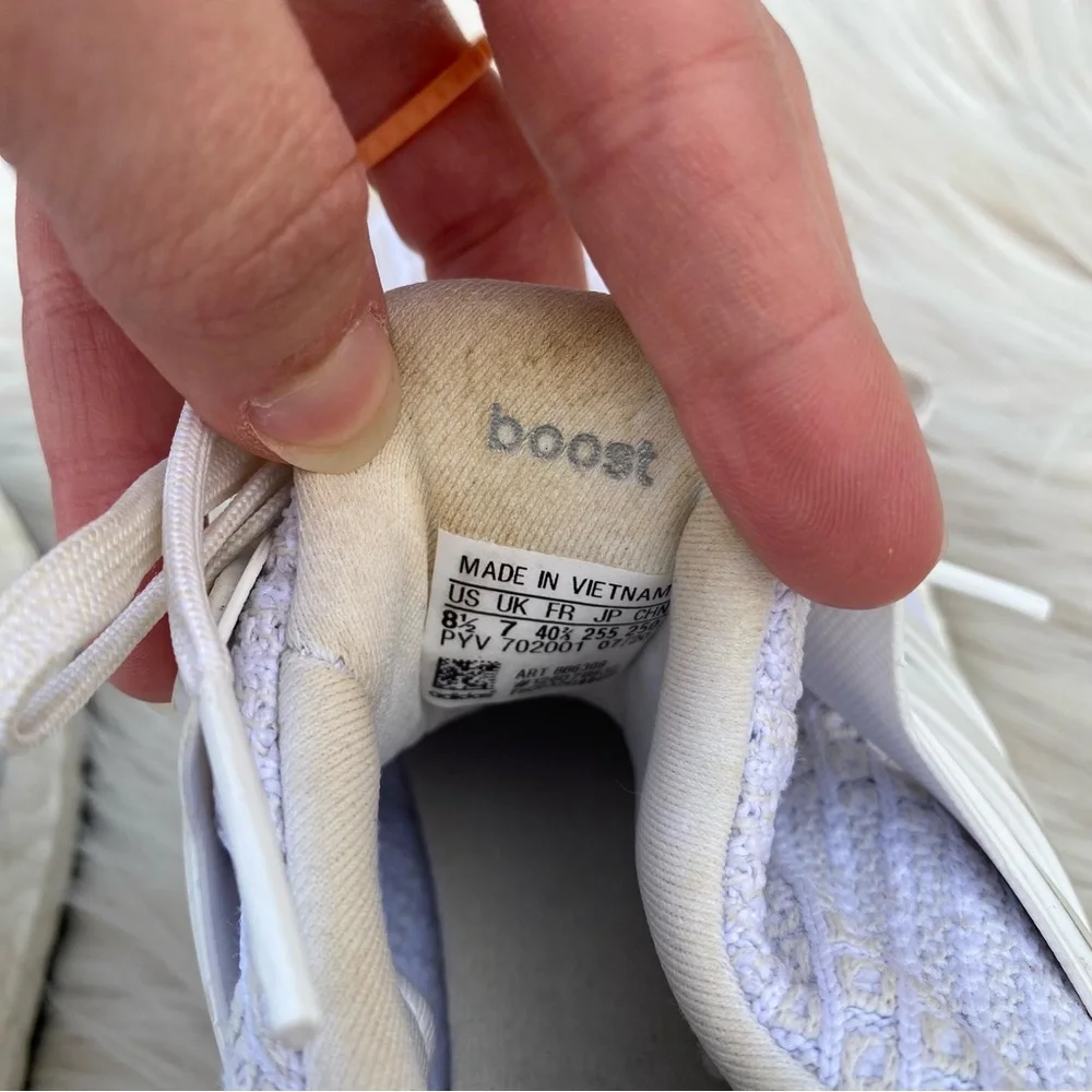 Adidas Ultra Boost 3.0 white sneakers 8.5